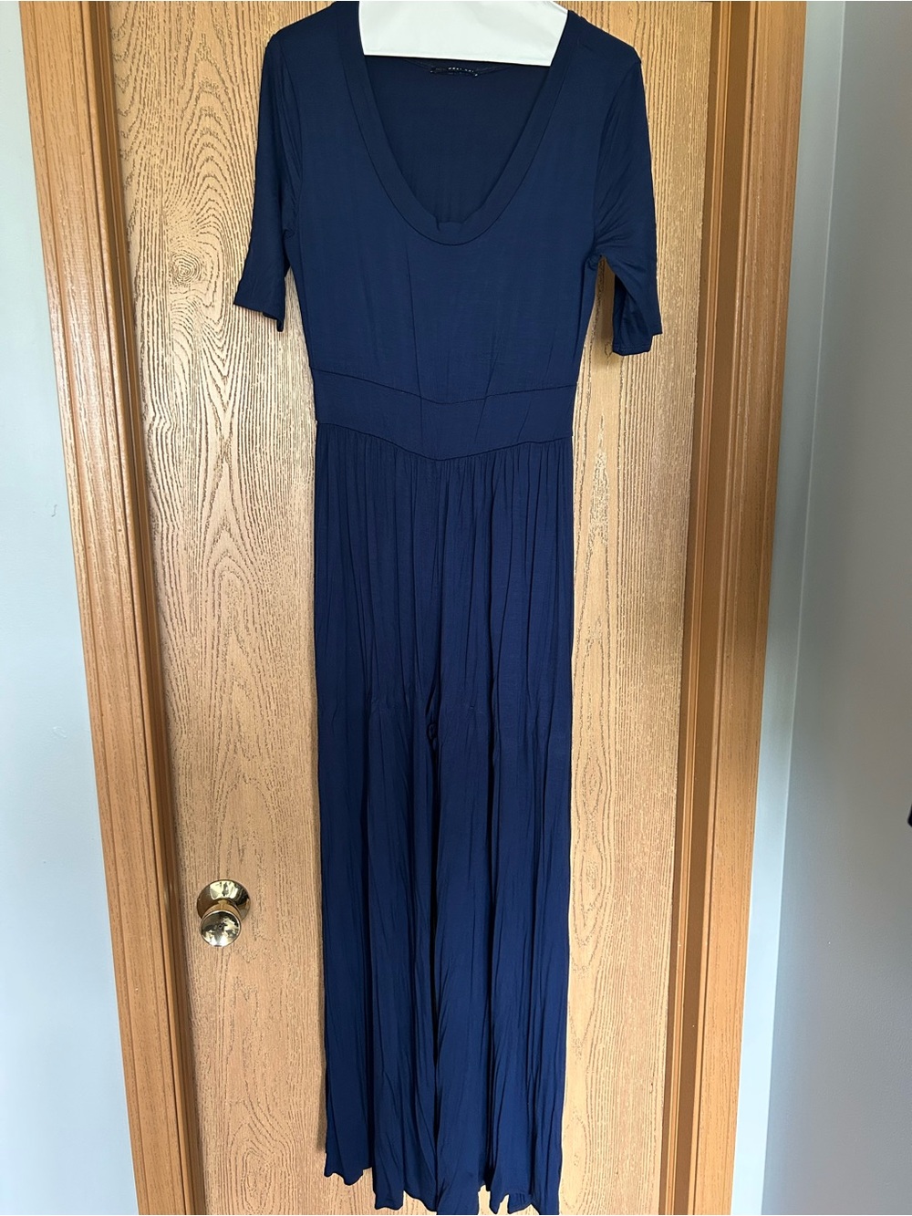 NWOT West Kei Navy V-Neck Maxi Jumpsuit